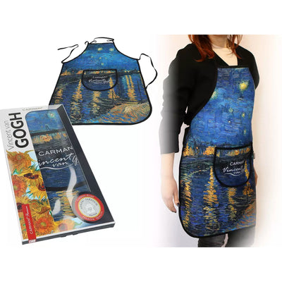 Apron van Gogh Starry Night over the Rhone-Material: Polyester-Size: 77 x 59cm-Chefs Bazaar
