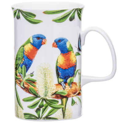 Australian Birds Rainbow Lorikeets Mug-320ml Capacity-Fine Bone China-Chefs Bazaar