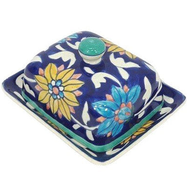 Butter Dish Floral Design-Material Ceramic-Size 17cm x 14cm-Chefs Bazaar