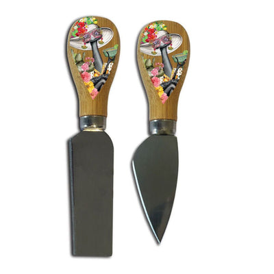 Cheese Knives with Bamboo Handles Marg Emu-Set of 2 Knives-Chefs Bazaar