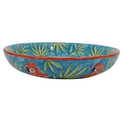 Round Salad Bowl Parrot Design-Material Ceramic-Size 28cm x 7cm-Chefs Bazaar