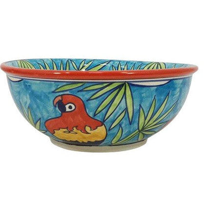 Salad Bowl Parrot Design-Material Ceramic-Size 24cm x 11cm-Chefs Bazaar