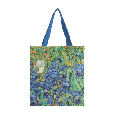 Shoulder Strap Canvas Magazine Tote Bag-van Gogh Irises-38.1 x 33 x 2.5 cm-Chefs Bazaar