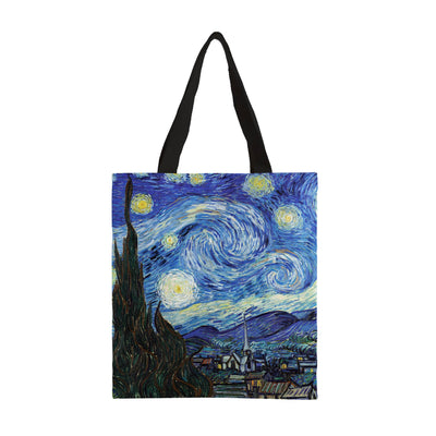 Shoulder Strap Canvas Magazine Tote-van Gogh Starry Night-38.1 x 33 x 2.5 cm-Chefs Bazaar