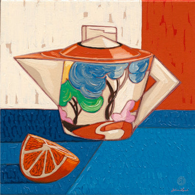 Teapot and Orange Trivet-Material Dolomite-Size 20cm x 20cm-Chefs Bazaar