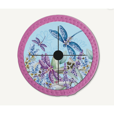 Wine Glass Coaster Lavender Dragonflies-Size 6.5cm diameter-Chefs Bazaar