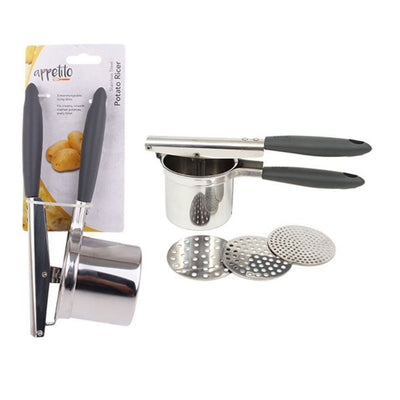 Appetito Stainless Steel Potato Ricer with 3 Discs-Donaldsons-Chefs Bazaar