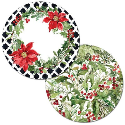Round Placemat Cardinal Greenery - Single Piece-CounterArt and Highland Home-Chefs Bazaar