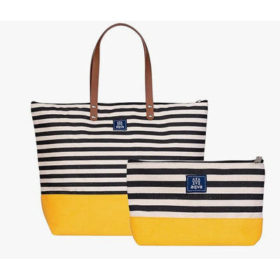 AQVA Cotton Canvas Tote/Shopping Bag with Zippered Pouch - Chefs Bazaar