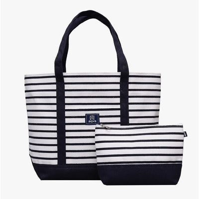 AQVA Cotton Tote/Shopping Bag with Zippered Pouch - Chefs Bazaar