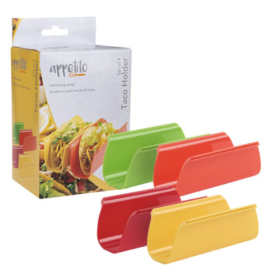 Appetito Taco Holder Set of 4-Interlocking design-BPA free-Chefs Bazaar