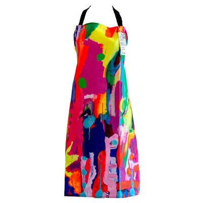 Apron Abstract Rainbow-Size 83cm L x 70cm W-Chefs Bazaar