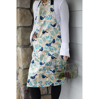 Apron Blue Wren-100% Cotton-Front pockets-Size 60cm x 90cm-Chefs Bazaar