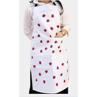 Apron Ladybird-100% Cotton-Large front pockets-Size 60cm x 90cm-Chefs Bazaar