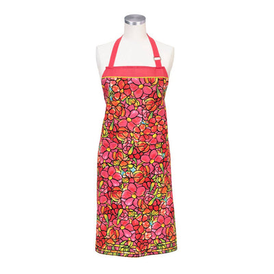 Modgy Cotton Apron Louis C. Tiffany Pink Peony-Size 83cm x 68cm-Material Cotton-2 pockets-Chefs Bazaar