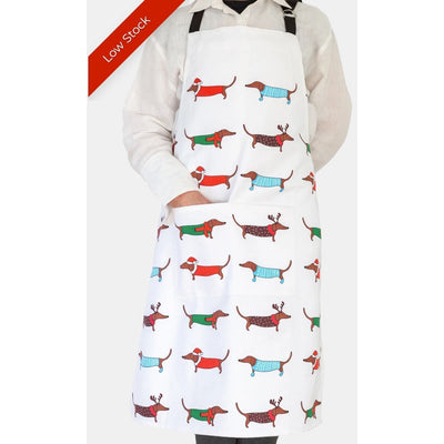 Apron (Heavy Drill) - Xmas Dogs-100% Cotton-Chefs Bazaar
