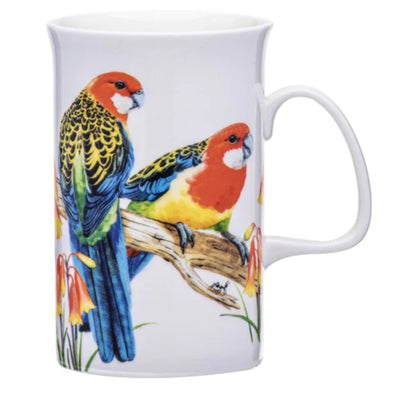 Australian Birds Eastern Rosellas Mug-320ml Capacity-Fine Bone China-Chefs Bazaar