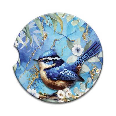 Car Coaster Cheeky Wren-Size 6.5cm-Material Ceramic-Chefs Bazaar