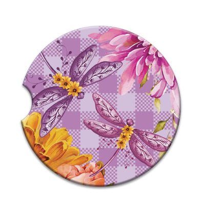 Car Coaster Dragonfly Fields-Material Ceramic-Size 6.5cm-Chefs Bazaar