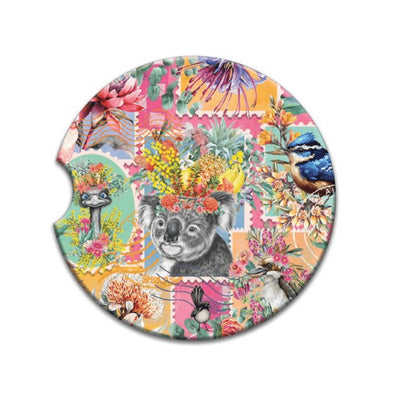 Car Coaster - Pretty Postage (Pink) - Chefs Bazaar