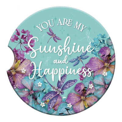 Car Coaster You Are My Sunshine-Size 6.5cm-Material Ceramic-Chefs Bazaar
