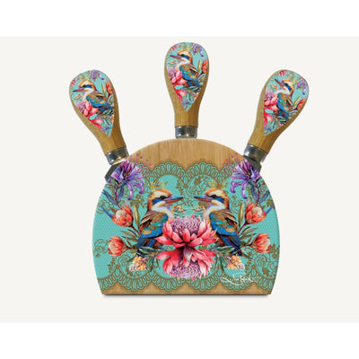 Cheese Knife Block - Vintage Kookaburras - Chefs Bazaar