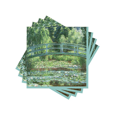 Cocktail Beverage Napkins-Monet "Japanese Footbridge"-20 Triple Ply Napkins-Chefs Bazaar