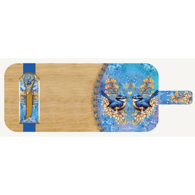 Large Resin Bamboo Cheese Board and Knife Set - Royal Wrens - Chefs Bazaar