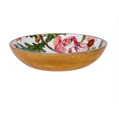 Mango Wood Serving/Salad Bowl Daisy White-Size 30cm-Chefs Bazaar