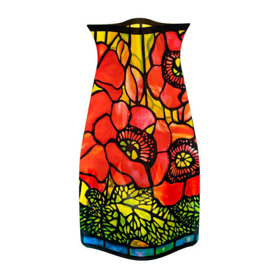 Modgy Expandable Vase Louis C. Tiffany Poppies-Size 26cm x 16cm-Material BPA free plastic-Chefs Bazaar