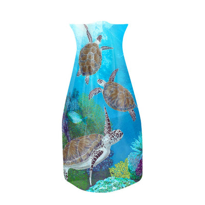 Modgy Expandable Vase  Sea Turtles-Size 26cm x 16cm-Material BPA free plastic-Chefs Bazaar