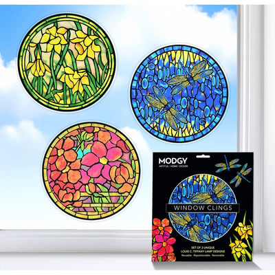 Modgy Window Cling Louis C. Tiffany Lamp Set of 3 - Chefs Bazaar