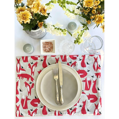 Placemats - Foxes (Set of 4)-Allgifts Australia-Chefs Bazaar