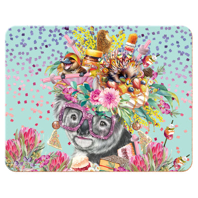 Placemats Oz Foodie Koala (Set of 6)-Size 34cm x 26.5cm-Cork backed in order to protect tabletops-Chefs Bazaar 