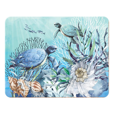 Placemats Turtles (Set of 6)-Size 34cm x 26.5cm-Cork backed in order to protect tabletops-Chefs Bazaar