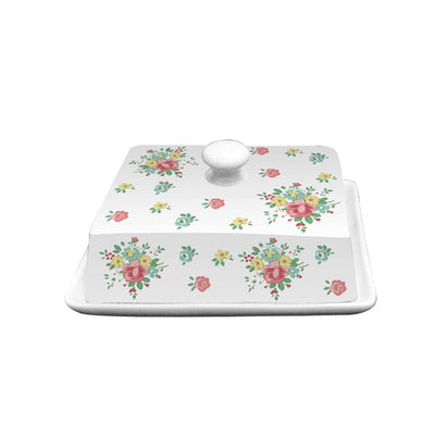 Porcelain butter dish Abby-Size 18cm x 13.5cm x 8cm-Material Fine bone porcelain china-Chefs Bazaar