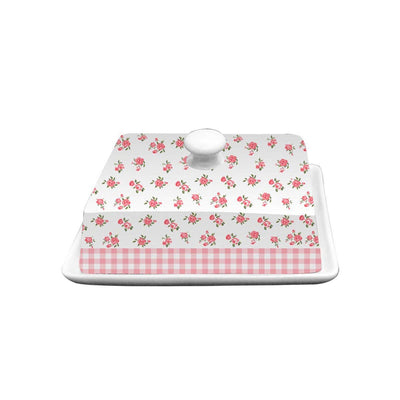 Porcelain butter dish Holly-Size 18cm x 13.5cm x 8cm-Material Fine bone porcelain china-Chefs Bazaar