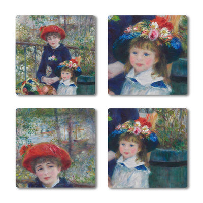 Renoir "Two Sisters on the Terrace" Coasters-10cm x 10cm-Material Ceramic-Chefs Bazaar