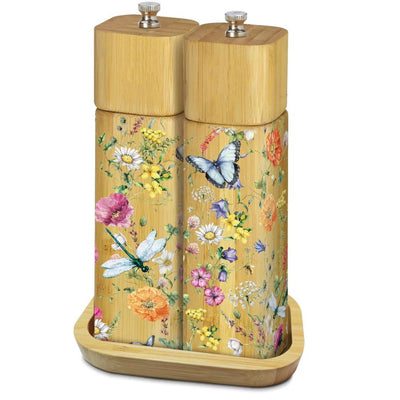 Salt and Pepper Grinder Wildflower Patch-Size 20cm x 5cm-Material Bamboo-Chefs Bazaar