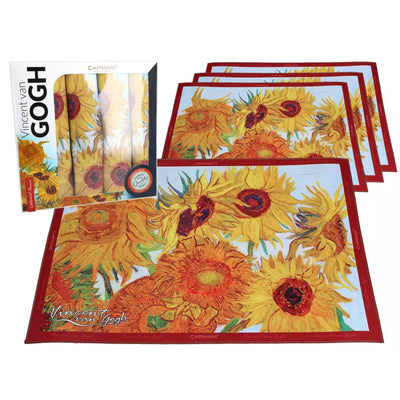 Set of 4 placemats van Gogh Sunflowers-Material Plastic-Size 29.5 x 40cm-Chefs Bazaar