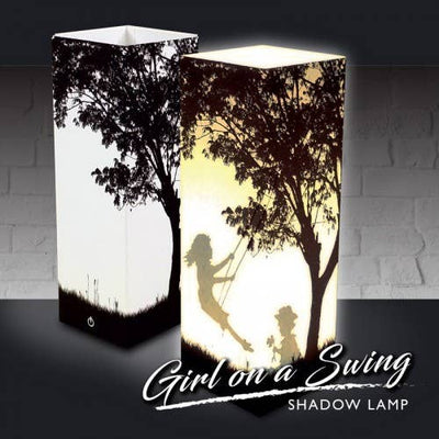 Shadow Lamp Girl on a Swing-Laminated card shade-Size 10 x 10 x 30cm-USB cable supplied-Chefs Bazaar