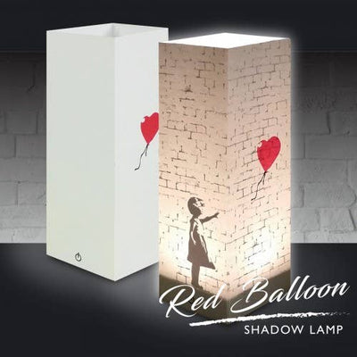 Shadow Lamp Red Balloon-Laminated card shade-Size 10 x 10 x 30cm-USB cable supplied-Chefs Bazaar