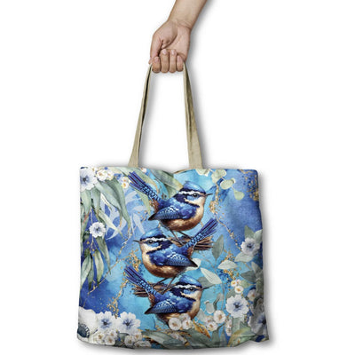 Shopping Bag Cheeky Wrens-Size 45cm x 45cm-Material Poly Linen-Chefs Bazaar