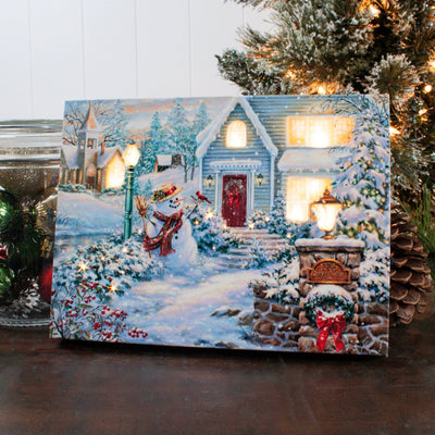 Silent Night Lane Lighted Tabletop Canvas - Chefs Bazaar