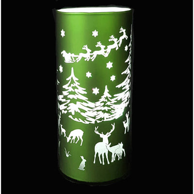 Snowie Santa Evergreen LED Lamp-Laser etched satin effect finish-High quality moulded glass-Chefs Bazaar