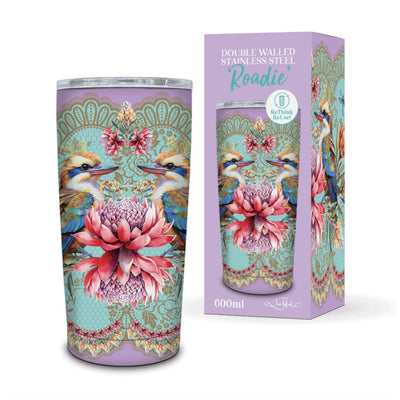 Stainless steel Mug 600ml Roadie - Vintage Kookaburras - Chefs Bazaar