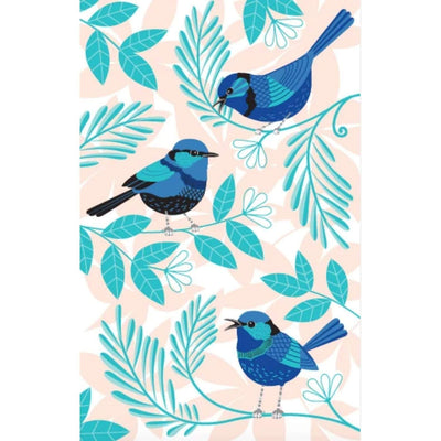 Tea Towel Blue Wren-Allgifts Australia-Chefs Bazaar