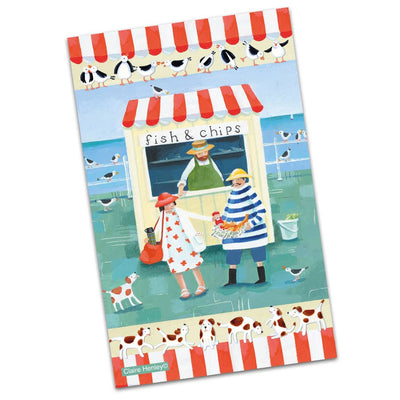 Tea Towel Fish and Chips-Material 100% Cotton-Size 48cm x 76cm-Chafs Bazaar