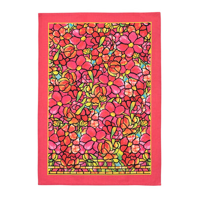 Modgy Cotton Tea Towel Louis C. Tiffany Pink Peony-Material Cotton-Size 49.5x70cm-Chefs Bazaar 