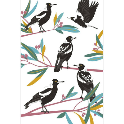 Tea Towel Magpies-Allgifts Australia-Chefs Bazaar